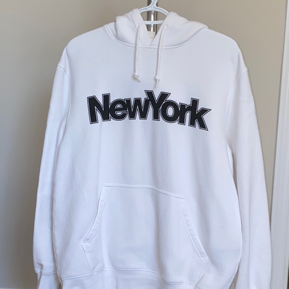 H&M Men White ‘New York’ Hoodie
